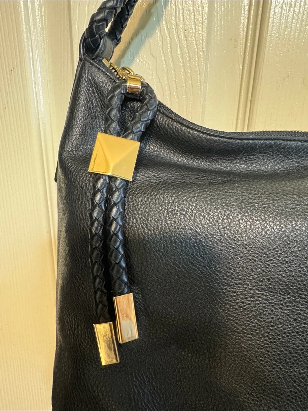 Michael Kors Lexington Braided-Handle Shoulder Hobo with Gold Accents